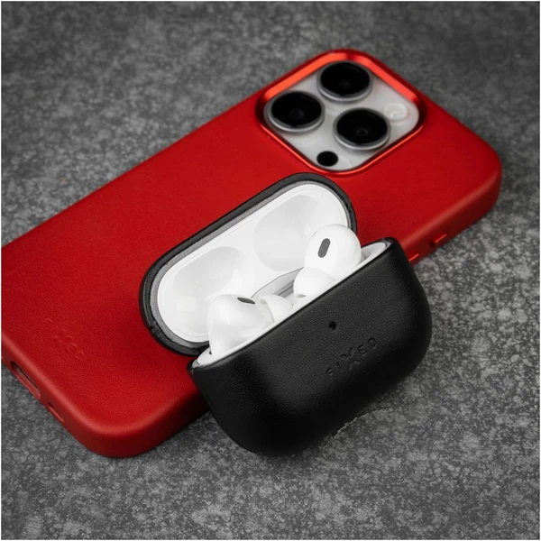 FIXED PodsLeather kožené puzdro s MagSafe pre Apple AirPods Pro 2 čierne - Puzdra - Obrázok a6bf0592c56c4f71a759b58d4154cb02