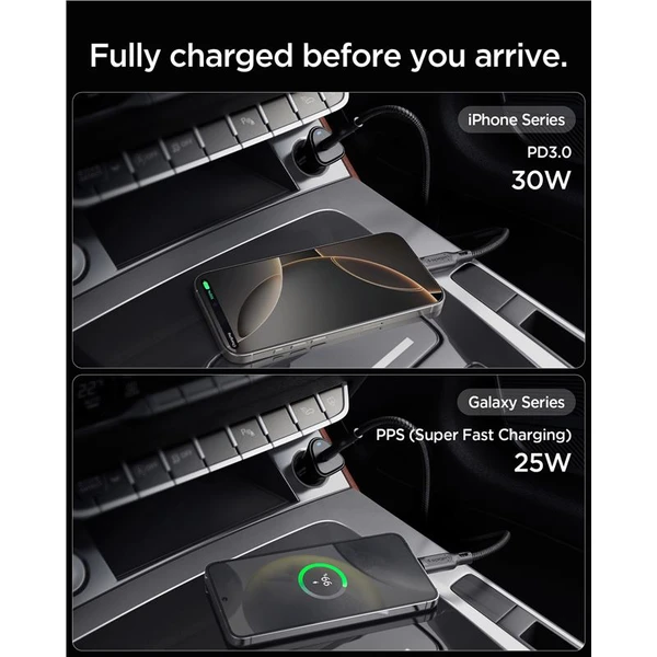 Spigen Essential 30W USB-C nabíjačka do auta (EV301) čierna - Nabíjačky - Obrázok a6d60445202c4f5db55feabb571a392c