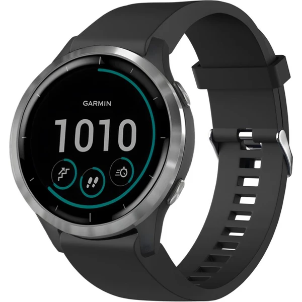 Silikónový remienok FIXED Silicone Strap pre Garmin QuickFit 20mm, čierny - Remienky - Hlavný obrázok