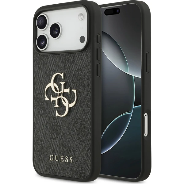 Guess PU 4G Metal Logo Zadný kryt pre iPhone 18 Pro Max Grey - Puzdra - Hlavný obrázok