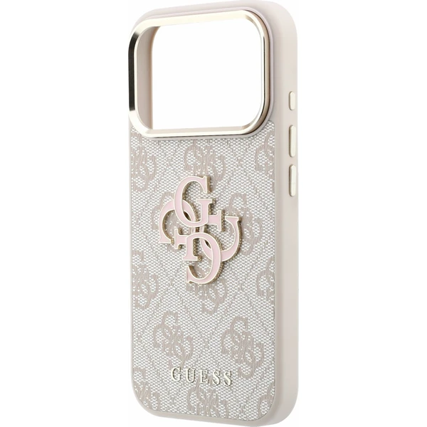 Guess PU 4G Resin Metal Logo Zadný Kryt pre iPhone 18 Pro Pink - Puzdra - Obrázok a6f660f34f534d06a810b65ddaafe9c0