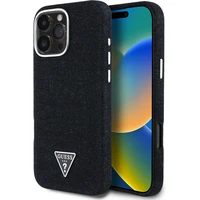 Guess Denim Triangle Logo MagSafe kryt iPhone 16 Pre čierny - Puzdra