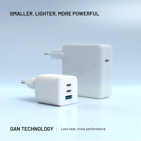 FIXED Mini GaN nabíjačka s 2x USB-C/USB-A a podporou PD, 65W, biela - Nabíjačky - Obrázok a73c81377f294be3b64dedf497d8354f