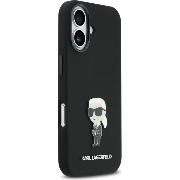 Karl Lagerfeld Liquid Silicone Metal Ikonik kryt iPhone 17 čierny - Puzdra - Obrázok a75ae541e8764c4dab49adb3721f59a7