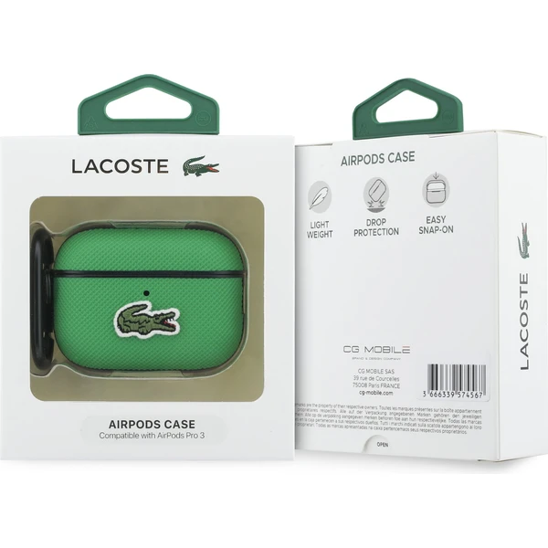 Lacoste Petit Pique Croc Logo Patch Puzdro pre AirPods Pro 3 zelené - Puzdra - Obrázok a768c7805f2f47bdad0ae3b6641e3377