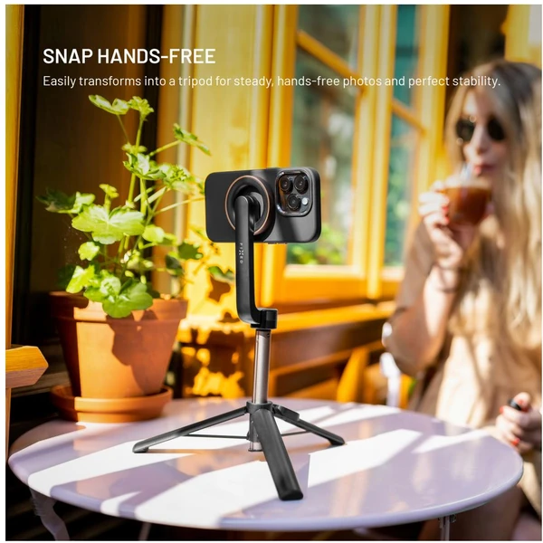 Selfie stick s tripodom FIXED MagSnap s podporou MagSafe a bezdrôtovou spúšťou, čierny - Držiaky - Obrázok a77c6cebfd66423cadc026cb30af5ec5