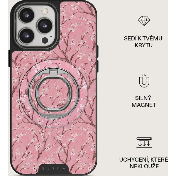 Burga Magnetic Ring držiak Sakura strieborný - Držiaky - Obrázok a7883f8a6b4940f3a803397e8b511606