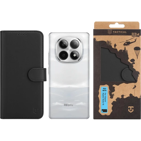 Tactical Field Notes púzdro Xiaomi Redmi Note 15 4G/5G čierne - Puzdra - Obrázok a790f5424e5942d09f1b94da9723cfb6