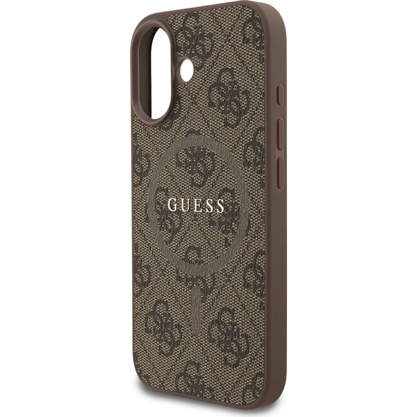 Guess PU Leather 4G Colored Ring MagSafe Zadný Kryt pre iPhone 17 hnedý - Puzdra - Obrázok a79465a9500b48db926ac922e505147d