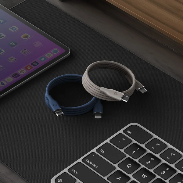 ENERGEA Helix 60W USB-C magnetický kábel (480Mbps), 1,5 m, prírodný titán - Káble a redukcie - Obrázok a7b3a71aacf34c9ebaf8b866e2d71d77