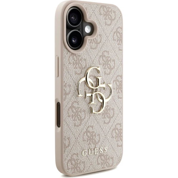 Guess PU 4G Metal Logo Strap kryt iPhone 16 ružový - Puzdra - Obrázok a7d236d9de314cc089ffe0b4e700477a
