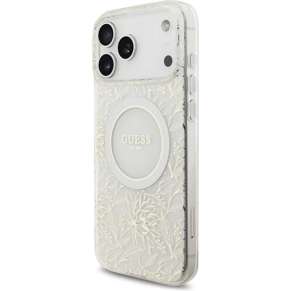 Guess IML Flowers Allover Strap MagSafe kryt iPhone 17 Pro Max biely - Puzdra - Obrázok a7d7a396d7634c64992b9409288c79b5