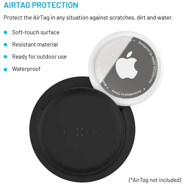 FIXED Silky Sticker silikónové nalepovacie púzdro pre Apple AirTag (2 ks) čierne - Puzdra - Obrázok a7e585b781194c2e98fdedbe96906645