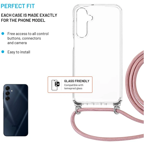 FIXED Pure Neck kryt s ružovou šnúrkou na krk pre Samsung Galaxy A16 4G/5G - Puzdra - Obrázok a80996a47a194c65b11b289c2b371662