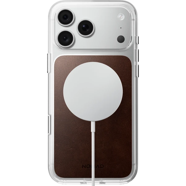 Nomad Clear Leather (Horween) MagSafe kryt iPhone 17 Pro Max/18 Pro Max Rustic Brown - Puzdra - Obrázok a80edf71dec64771b82433cbc8e9e3f0