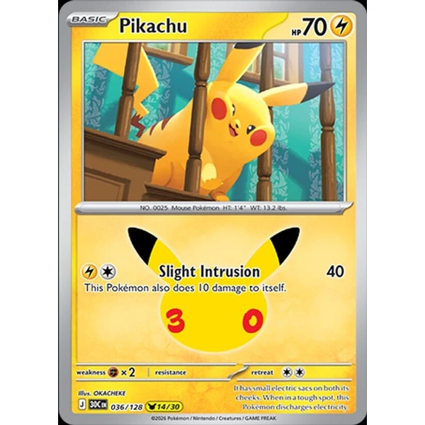 Pikachu (30C 036) - 30th Celebration [Holo] - Kusové karty - Hlavný obrázok