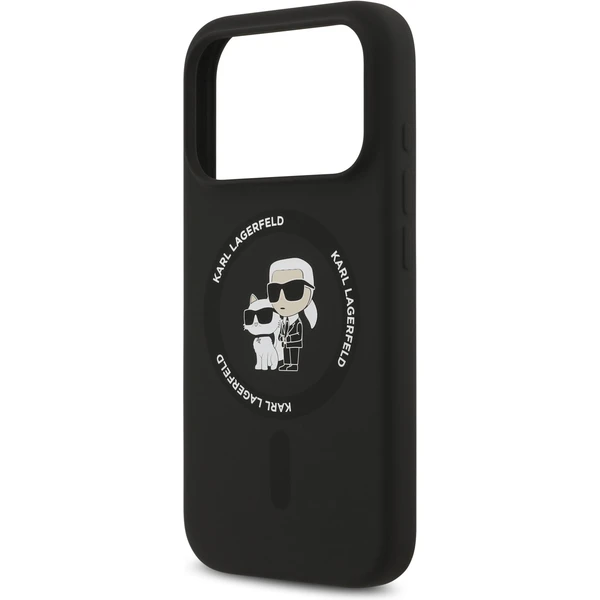 Karl Lagerfeld Liquid Silicone Karl a Choupette MagSafe kryt iPhone 17 Pro čierny - Puzdra - Obrázok a83c66ab25484a4281c50f583094b036