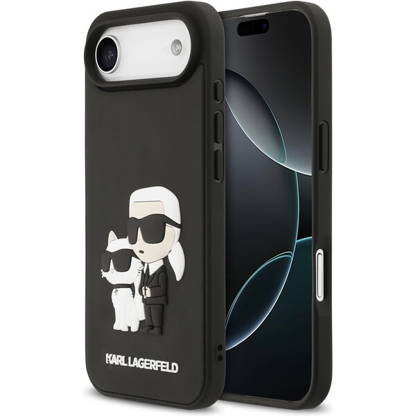 E-shop Karl Lagerfeld 3D Rubber Karl and Choupette kryt iPhone Air čierny