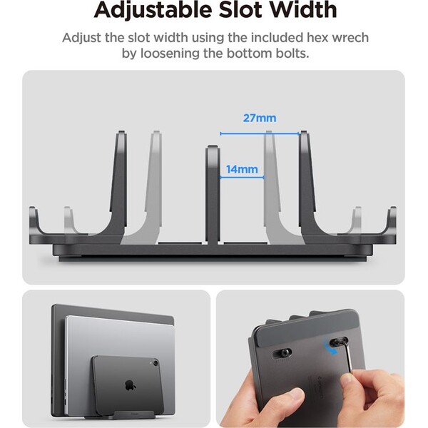 Spigen Vertical Laptop Stand (LD208S4) stojan na notebook/MacBook space gray - Stojany - Obrázok a86ac18a2d1c453daaa1917c0215a977