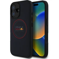 Red Bull PU Leather Red Ring MagSafe Zadný Kryt pre iPhone 16 Plus Navy - Puzdra