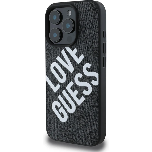 Guess PU Leather 4G Big Love Logo MagSafe kryt iPhone 16 Pro čierny - Puzdra - Obrázok a8935e4cbf82490893b7c973050647a6