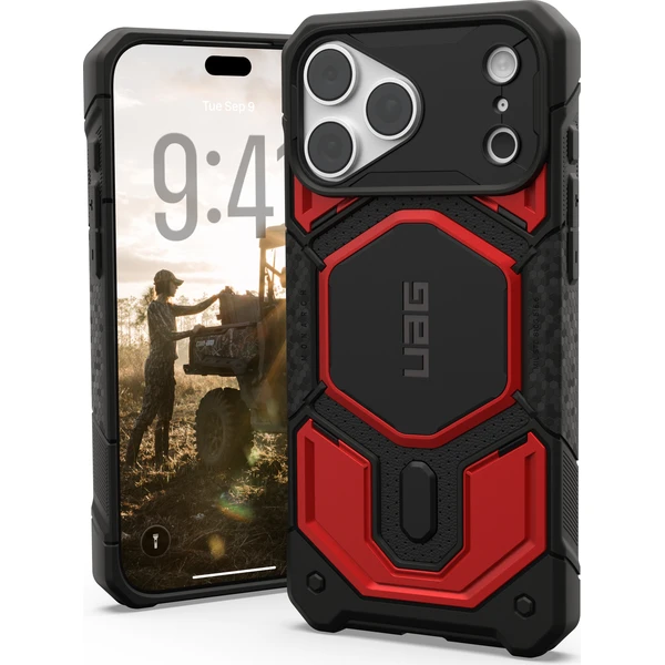 UAG Monarch Pro MagSafe kryt iPhone 18 Pro Max/17 Pro Max čierny/červený - Puzdra - Hlavný obrázok