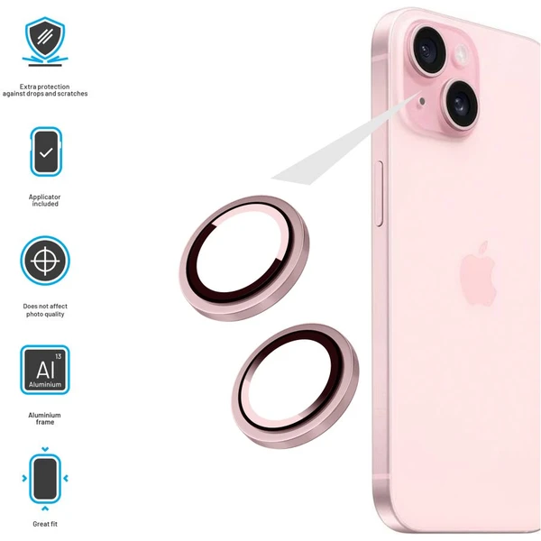FIXED Camera Glass ochranné sklá Apple iPhone 16/16 Plus ružová - Ochranné fólie a sklo - Obrázok a898814271cb4ff2b05e70af59e153d1