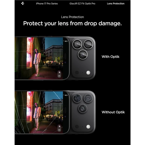 Spigen Glass TR EZ Fit Optik Pro skla iPhone 17-14 Pro/17-14 Pro Max gray (2 ks) - Ochranné fólie a sklo - Obrázok a8be0468d4174f5aa8cfb207f82910a4