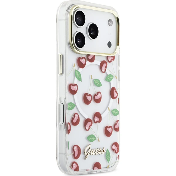 Guess IML Glitter Cherry MagSafe kryt iPhone 17 Pro - Puzdra - Obrázok a8d0f142f1a8436fa6a873d0eff3dd33