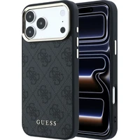 Guess PU Leather 4G Gold Frame MagSafe kryt iPhone 18 Pro čierny - Puzdra
