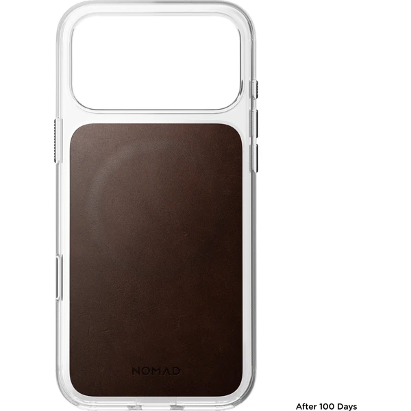 Nomad Clear Leather (Horween) MagSafe kryt iPhone 18 Pro Max Rustic Brown - Puzdra - Obrázok a90a5a20899d431bb67ffd5c54807194