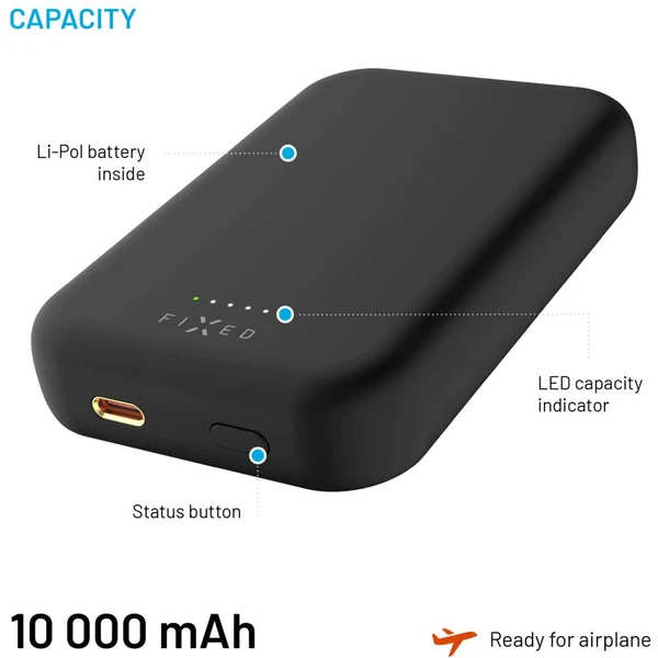 FIXED MagZen powerbanka s bezdrôtovým nabíjaním a Magsafe, 10000 mAh, čierna - Powerbanky - Obrázok a913c37c1fb64df9aaee1ef14f3785c4