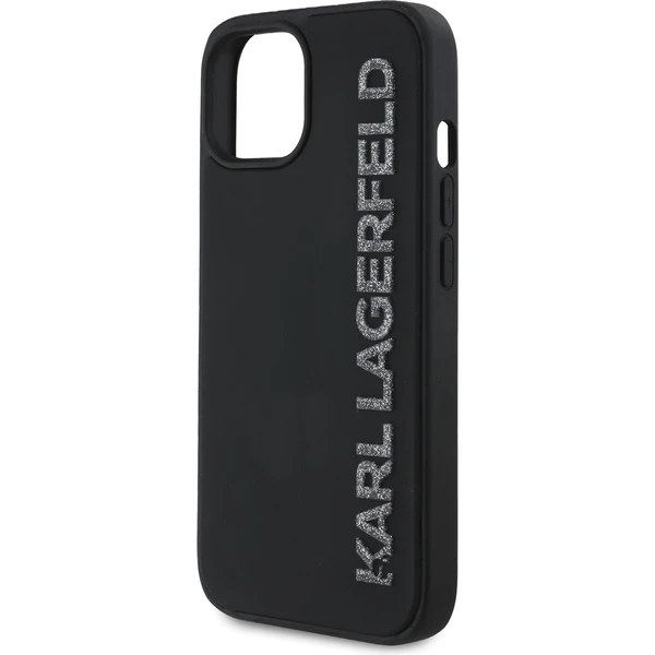 Karl Lagerfeld 3D Rubber Glitter Logo kryt iPhone 13 čierny - Puzdra - Obrázok a94ccfc7c21c43c1b3d547cc95af83d1