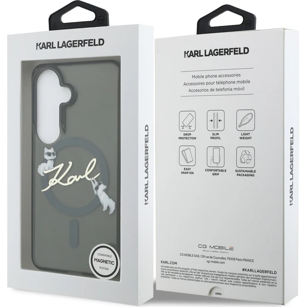 Karl Lagerfeld IML Choupette Karl Script Logo Magnetický kryt Samsung Galaxy S26 čierny - Puzdra - Obrázok a96580b852764114819d3413abdd8ff0