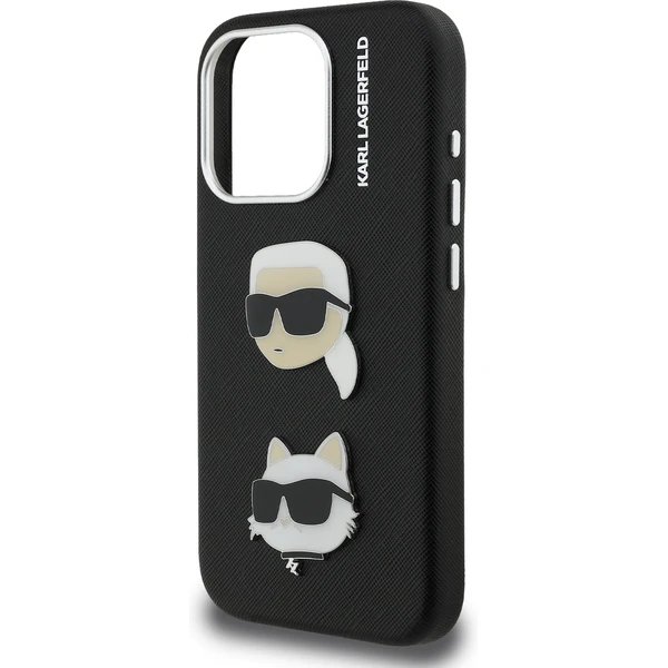 Karl Lagerfeld Grained PU K&CH Heads kryt iPhone 15 Pro Max čierny - Puzdra - Obrázok a978465c5969499eb5a9cd89c22ed808
