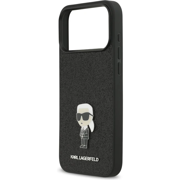 Karl Lagerfeld Fixed Glitter Metal Ikonik kryt iPhone 17 Pro Max čierny - Puzdra - Obrázok a9d43636589a406a886b613c5a1dbd84