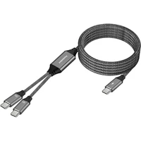 PremiumCord USB-C napájací kábel s inteligentným rozdelením výkonov 100W 1m čierny/biely - Káble a redukcie