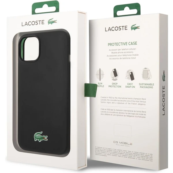 Lacoste Liquid Silicone Microfiber Croc Logo MagSafe kryt iPhone 13/14/15 čierny - Puzdra - Obrázok aa4862e0ee2d46f48d1e929657b8b33c