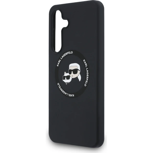 Karl Lagerfeld Liquid Silicone K&CH Heads MagSafe Zadný Kryt pre Samsung Galaxy S25 FE čierny - Puzdra - Obrázok aa56c63b9ee54e2c97b5402114ce2a94