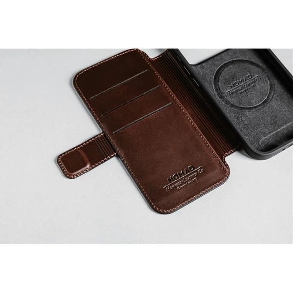 Nomad Modern Leather Folio (Horween) MagSafe kožené púzdro iPhone 17 Pro Rustic Brown - Puzdra - Obrázok aa82e229fd2d490f96750e17b0bc2a75