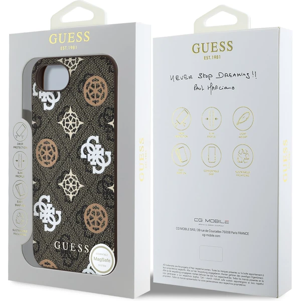 Guess PU 4G Peony MagSafe kryt iPhone 17e/16e hnedý - Puzdra - Obrázok aa8acdba244345a0a1d83524d9e34be4