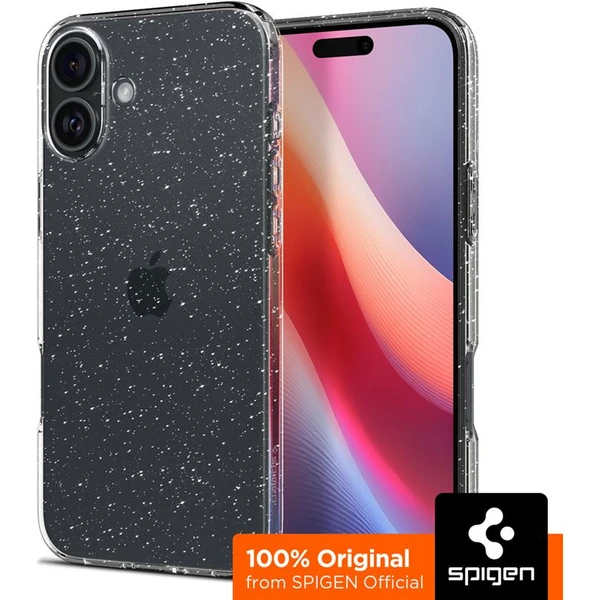 Spigen Liquid Crystal Glitter kryt iPhone 16 crystal quartz - Puzdra - Obrázok aaaff279284e4fce935a318c750a8cbe