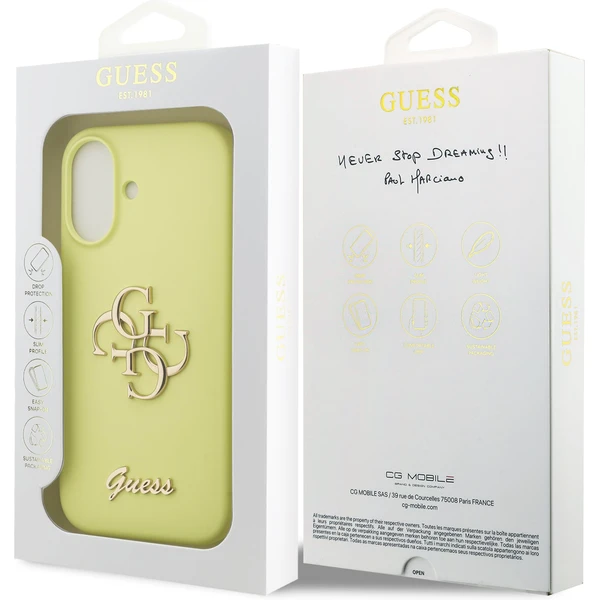Guess Liquid Silicone 4G Metal Logo kryt iPhone 17 žltý - Puzdra - Obrázok aab985e78ca44f1fa602bc4f317a2cba