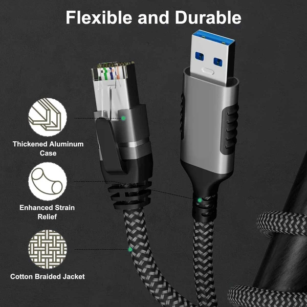 PremiumCord USB-A/RJ45 sieťový kábel 3m čierny - Káble a redukcie - Obrázok aafa38c8bbc54a999fd5143a605f8b20
