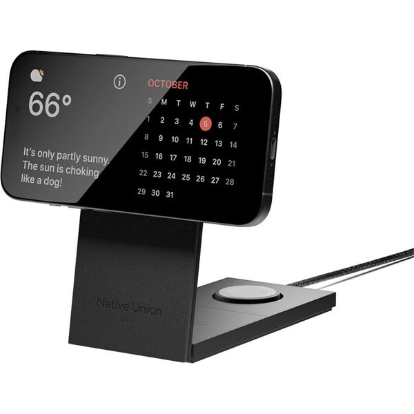Native Union Rise 3v1 Qi2 (MagSafe) bezdrôtová nabíjačka s adaptérmi čierna