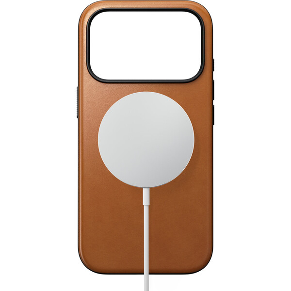 Nomad Modern Leather (Horween) MagSafe kožený kryt iPhone 18 Pro Saddle - Puzdra - Obrázok ab1b10e13745427ca599aeb2d0a186ec