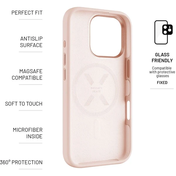 FIXED MagFlow silikónový kryt s MagSafe Apple iPhone 17 Pro Max ružový - Puzdra - Obrázok ab577a81e42c46549570f7cd7f0ffc09