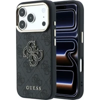 Guess PU 4G Resin Metal Logo kryt iPhone 18 Pro čierny - Puzdra