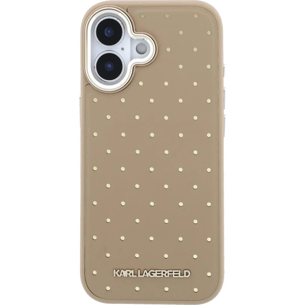 Karl Lagerfeld PU Perforated Gold Dots MagSafe Zadný Kryt pre iPhone 17 Beige - Puzdra - Obrázok ab8676bcd7d44918bb25a90456ee4025