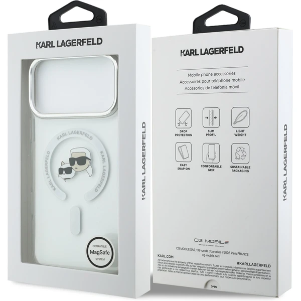 Karl Lagerfeld IML K&CH Heads Metal Frame MagSafe kryt iPhone 17 Pro Max číry - Puzdra - Obrázok ab907c4e70c442fea9fc366eb4a45f79